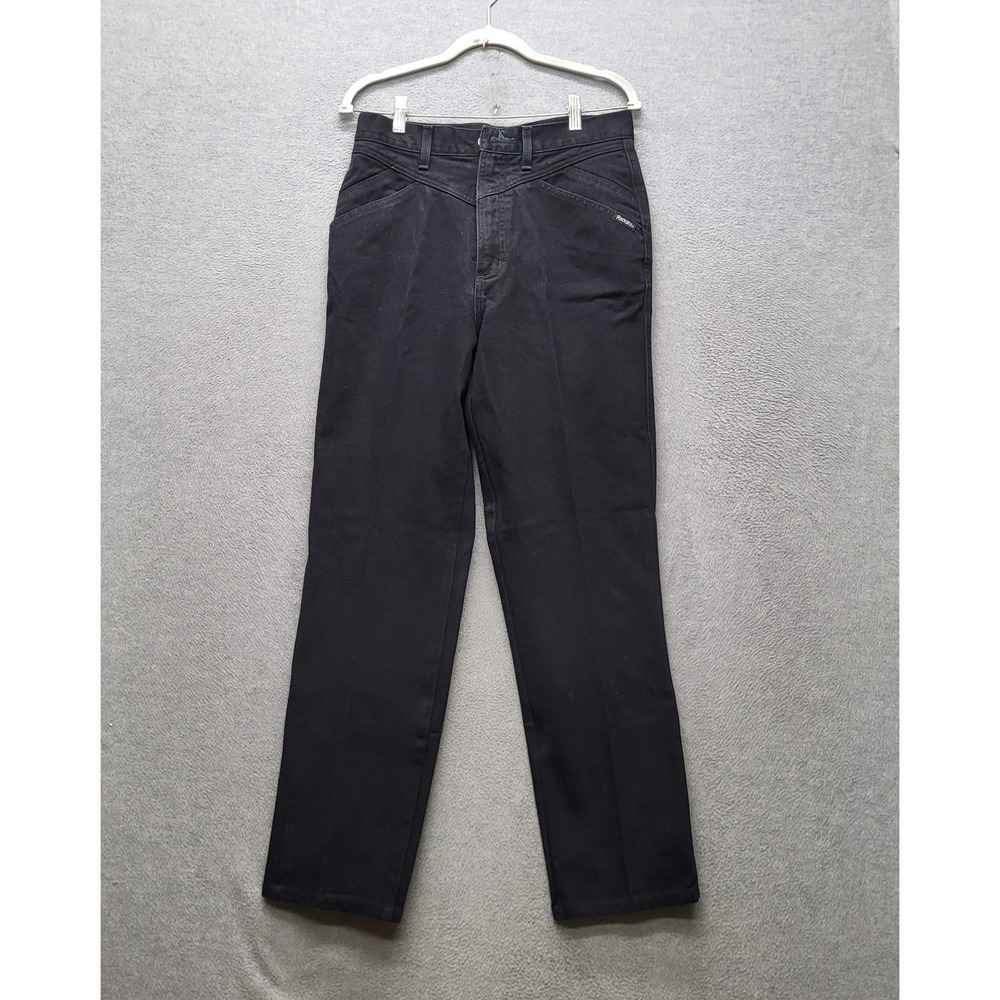 VINTAGE Rocky Mountain Women Jean 13/14 LONG Black Denim Twill High Rise